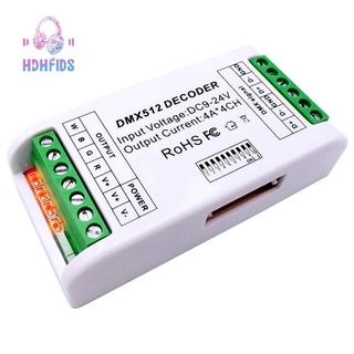 Mini 4 Channel DMX RGBW Decoder 16A RGB RGBW Strip Controller DMX 512 Dimmer Driver for LED Strip Lights DC9-24V