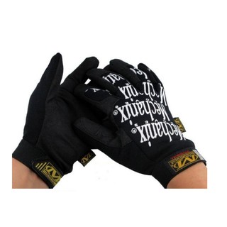 ถุงมือเต็มนิ้ว Mechanix ดำ ลายขาว