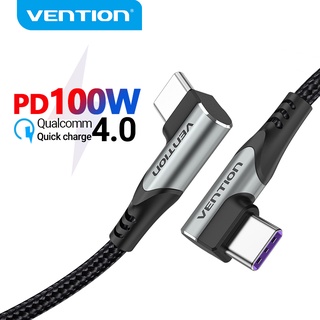 Vention สายชาร์จ Type C PD100W 5A ชาร์จเร็ว 480Mbps ตัวผู้เป็นตัวผู้ สำหรับ Huawei TAN