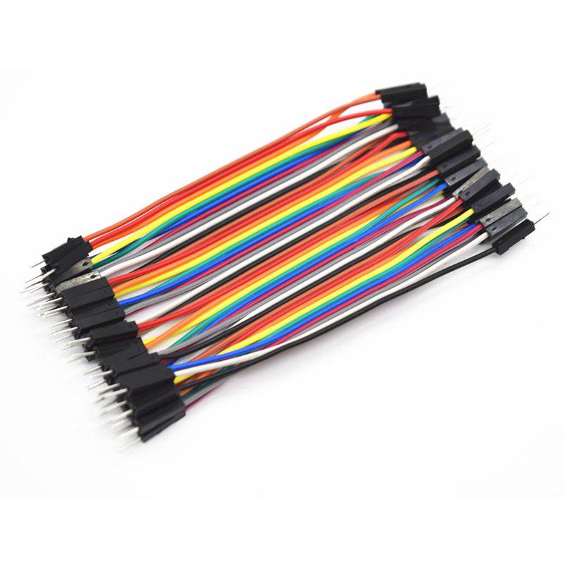 40pcs In Row Dupont Cable 10cm 2.54mm 1pin 1p-1p Male To Male Jumper Wire