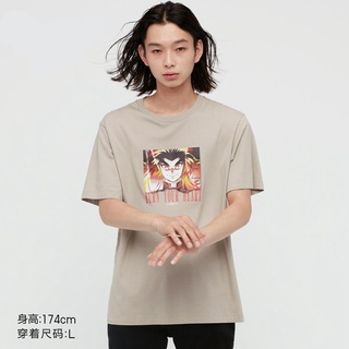 [S-5XL]พร้อมส่ง เสื้อยืดแขนสั้น พิมพ์ลายมังงะ Uniqlo สําหรับผู้ชาย และผู้หญิง (UT) (Ghost Slayer Series) 440691