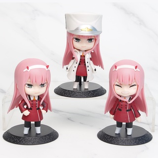 โมเดลฟิกเกอร์ PVC DARLING in the FRANXX Zero Two 02 Q Version ขนาด 10 ซม. ของเล่นสะสม สําหรับเด็ก 3 ชิ้น ต่อชุด