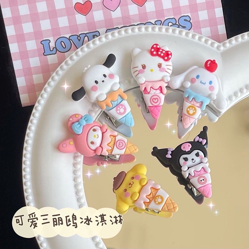 SANRIO กิ๊บติดผม รูปการ์ตูนไอศกรีมซานริโอ้ สุนัขชินนาม่อนน่ารัก สําหรับผู้หญิง