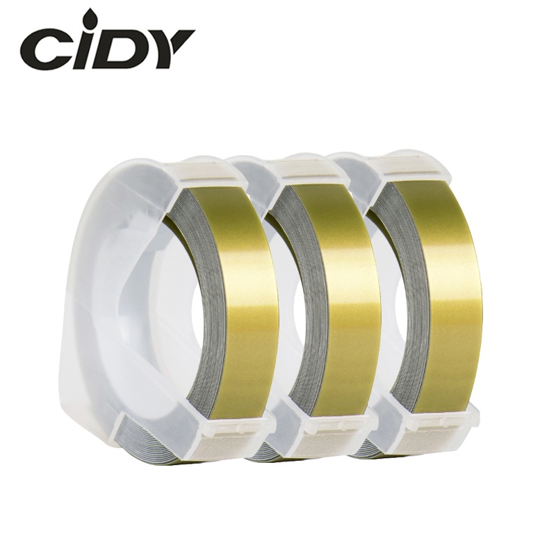 3 ชิ้นทองลายนูนเทป 3D 6/9/12 มม.PVC Label สําหรับ DYMO 12965 1880 1610 Motex E-101 E5500B