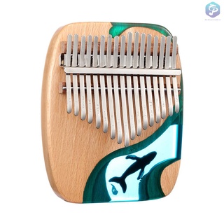 Kalimba เครื่องดนตรีเปียโนแบบสวมนิ้วหัวแม่มือ 17 คีย์ขนาดพกพา