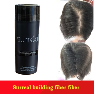 Surreal Fibers25g (สีดำ) ผงไฟเบอร์ใส่ผมบาง เพิ่มผมหนา สร้างผมเทียมเร่งด่วน ปร...