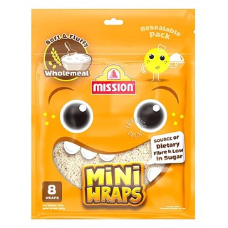 Mission Mini Wraps Wholemeal 300g. มิชชั่น มินิแรปโฮลมีล 300 กรัม