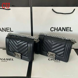 Chanel 8"/10" หน้า V ลายหนังแลมป์&amp;คาเวียร์ พรีเมี่ยม