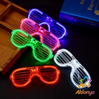 Ahlanya แว่นตาเรืองแสง ""มีหลอดไฟ LED"" แว่นตาเรืองแสง คริสต์มาส Luminous glasses