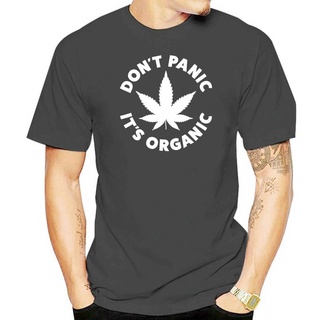 เสื้อยืด ผ้าฝ้าย พิมพ์ลาย Weed Don Panic It Organic สีดํา สําหรับผู้ชาย ไซซ์ S - 4Xlสามารถปรับแต่งได้