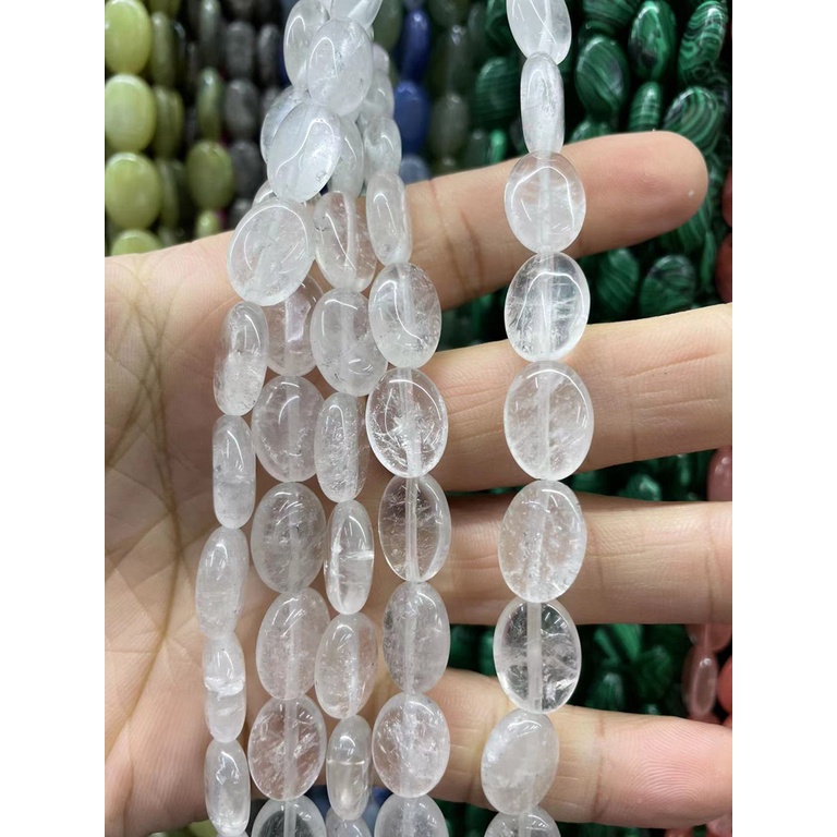 ลูกปัดหินธรรมชาติ ทรงวงรี ขนาด 10x14 มม. หลากสี สําหรับทําเครื่องประดับ สร้อยข้อมือ DIY - รูปที่ 5