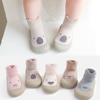 👟พร้อมส่ง👶🏻 รองเท้าหัดเดินเด็ก พื้นยาง ลายหน้าสัตว์ นุ่มระบา…