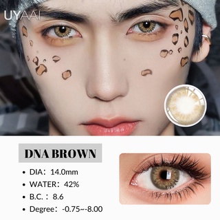 Uyaai คอนแทคเลนส์ Dna Brown ขนาดมินิ -0.75~-8.00 สายตาสั้น