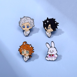 เครื่องประดับ เข็มกลัด รูปการ์ตูนอนิเมะ The Promised Neverland Enamel Lapel น่ารัก เหมาะกับของขวัญ สําหรับคอสเพลย์