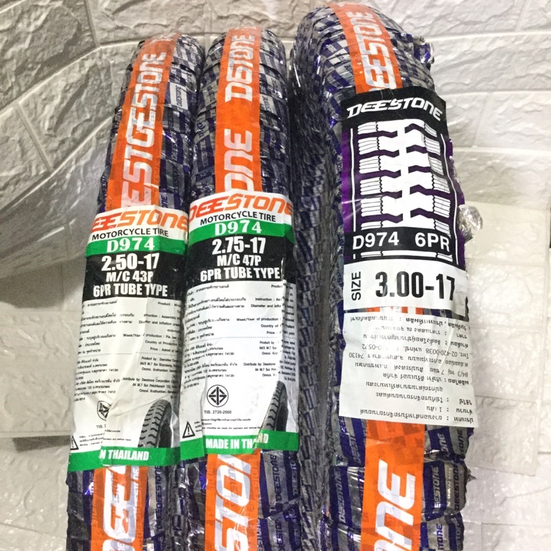 ยางนอก Deestone 250-17, 275-17, 300-17 ลายสิบล้อ D974 (ขอบ 17)