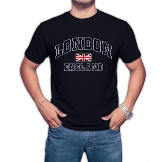 คอลูกเรือเสื้อยืด พิมพ์ลาย London England Great Brin ของขวัญ สไตล์อังกฤษS-5XL