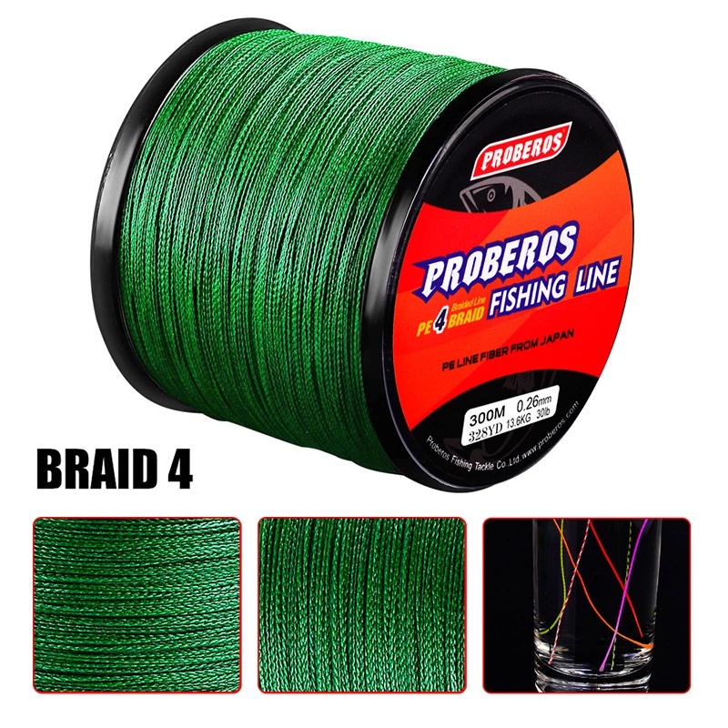 1-2วัน(ขอโทษอย่างแรง ขายแพงไม่เป็น)สาย PE ถัก 4 - ยาว 300 เมตร Fishing line wire Proberos Pro Beros 