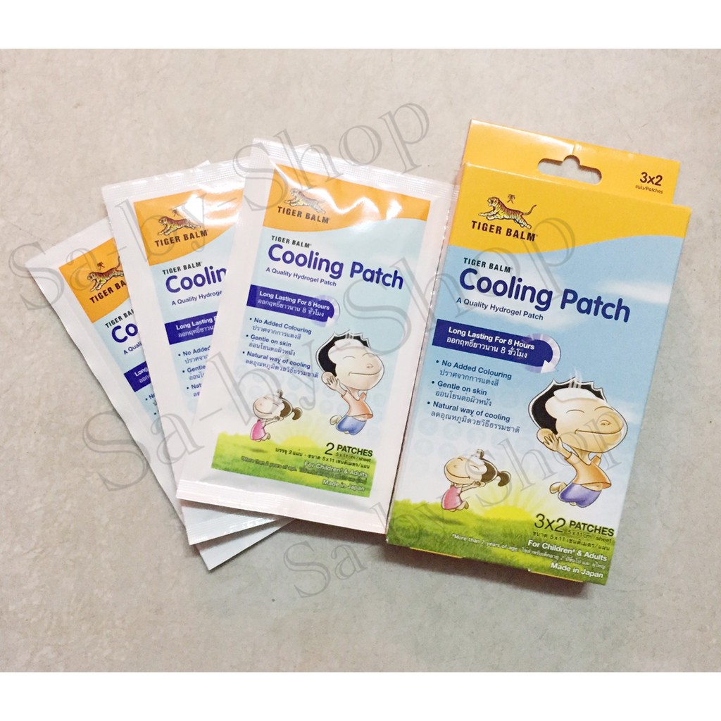 แผ่นเจลลดไข้ตราเสือ Tiger Balm Cooling Patch 1กล่อง มี 6 ชิ้น | Shopee
