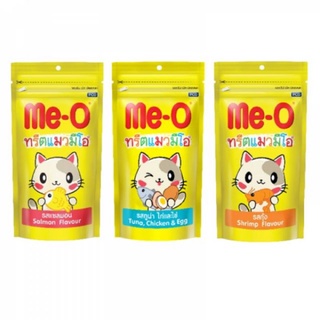 MeO ทรีตแมวมีโอ ขนมแมว (50g) รสปลาแซลมอน, รสกุ้ง, รสทูน่า ไก่และไข่