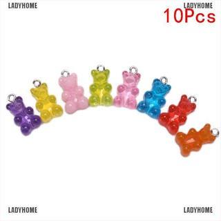 【LADYHOME】จี้สร้อยคอ ต่างหู รูปหมี กัมมี่ DIY 10 ชิ้น/ชุด