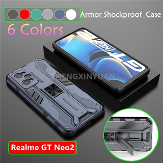 เคสโทรศัพท์ เคสแข็ง หุ่นยนต์ เคสไฮบริด เคสกันกระแทก Realme GT Neo2 Case Armor Stlye TPU Soft Rubber Bracket Cover For Realme GTNEO2 GT Neo 2 Phone Case