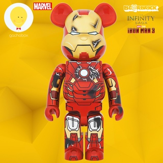 gachabox Bearbrick Iron Man Mark VII Damage version 400% MARVEL - แบร์บริค ของแท้ Be@rbrick ฟิกเกอร์ Medicom Toy