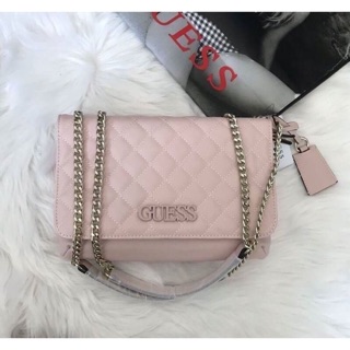 กระเป๋า Guess ผู้หญิง แท้ สีชมพู สุดฮิต Elliana Convertible Flap สวยหรู