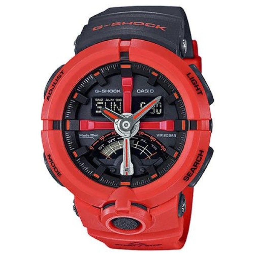 Casio G-Shock นาฬิกาข้อมือผู้ชาย สายเรซิ่น รุ่น GA-500P-4A - สีแดง