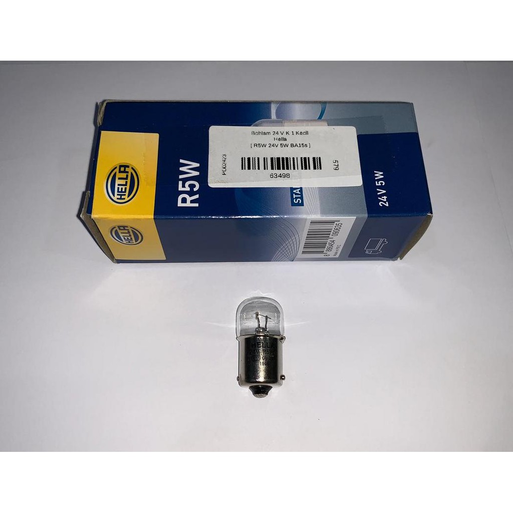 24V K 1 หลอดไฟ Hella R5W 24V 5W -63498