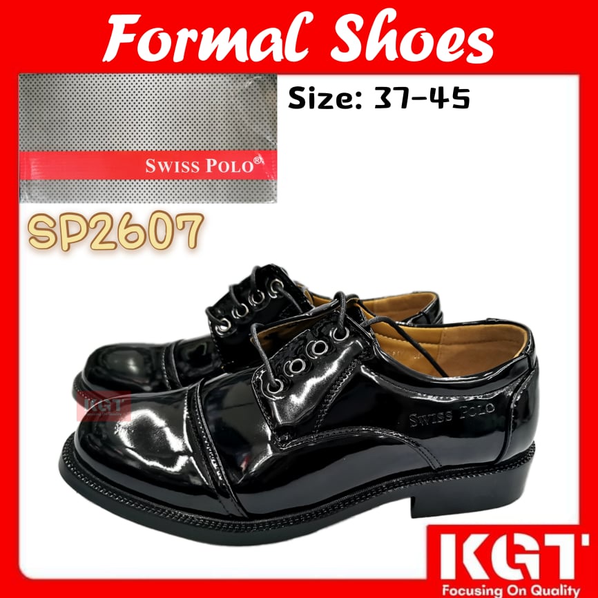 KASUT KADE POLIS SWISS POLO 2607 KASUTN KILAT KADET รองเท้าตํารวจรองเท้าเพื่อสุขภาพ