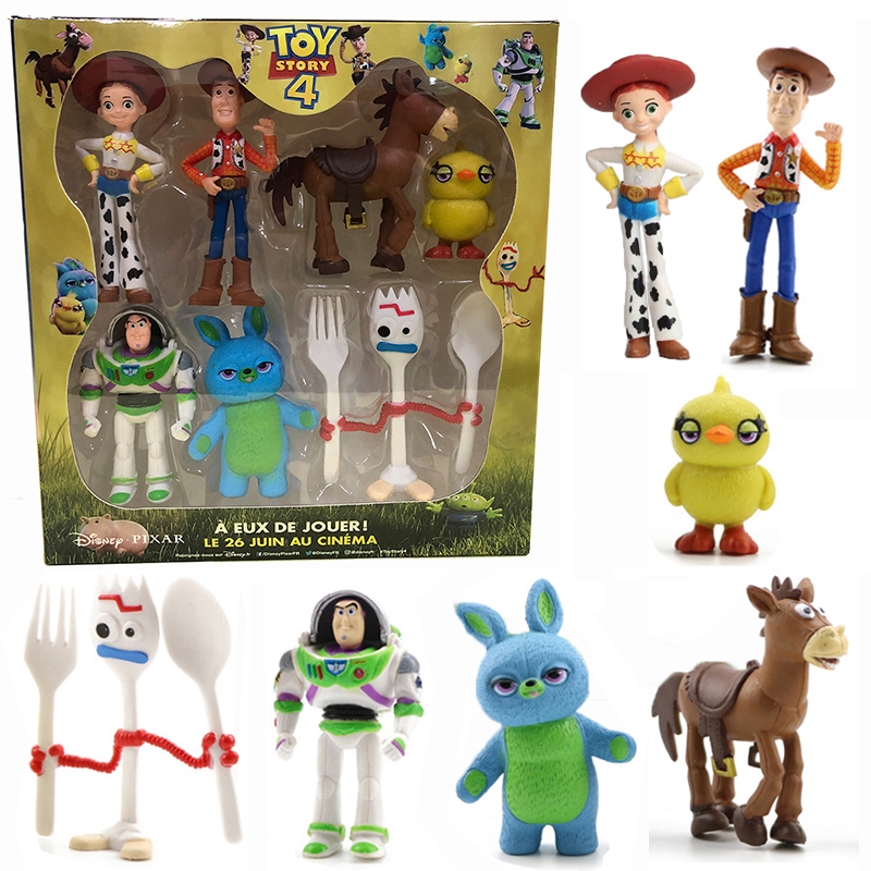 ฟิกเกอร์ดิสนีย์ Toy Story 4 Forky Woody Lightyear Rex Alien พร้อมกล่อง ของเล่นสําหรับเด็ก 7 ชิ้น