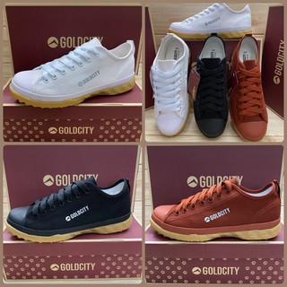 Gold city GT200 รองเท้าผ้าใบนักเรียน 39-44 สีขาว/ดำ/น้ำตาล