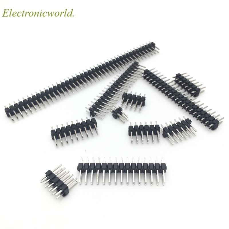 10PCS 2.54 มม.คู่แถวชาย 2 ~ 40P Breakaway บอร์ด PCB Pin Header Connector Strip Pinheader 2 * 2/3/4/6/8/10/15/20/40P