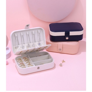 (สินค้าพร้อมส่ง) กล่องเก็บเครื่องประดับ ต่างหู แหวน แบบช่องคู่ 2064