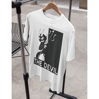 คอตต้อนคอกลมเสื้อยืด Unisex รุ่น Devil Edition T-Shirt สวยใส่สบายแบรนด์ Khepri 100%cotton comb รีดทับลายได้เลย ไม่ยืดไม่