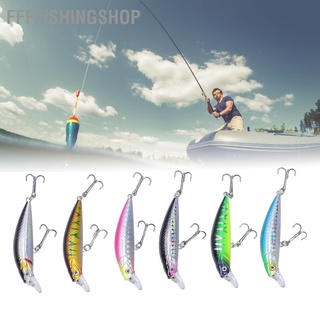 [ffffishingshop] เหยื่อตกปลาแบบฮาร์ด 6 ชิ้นพร้อมตะขอคู่