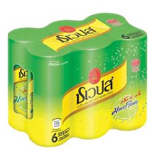 ชเวปส์ น้ำอัดลม กลิ่นมะนาวโซดา 330 มล. (6 กระป๋อง) Schweppes Sparkling Lime Soda 330ml (6 cans)