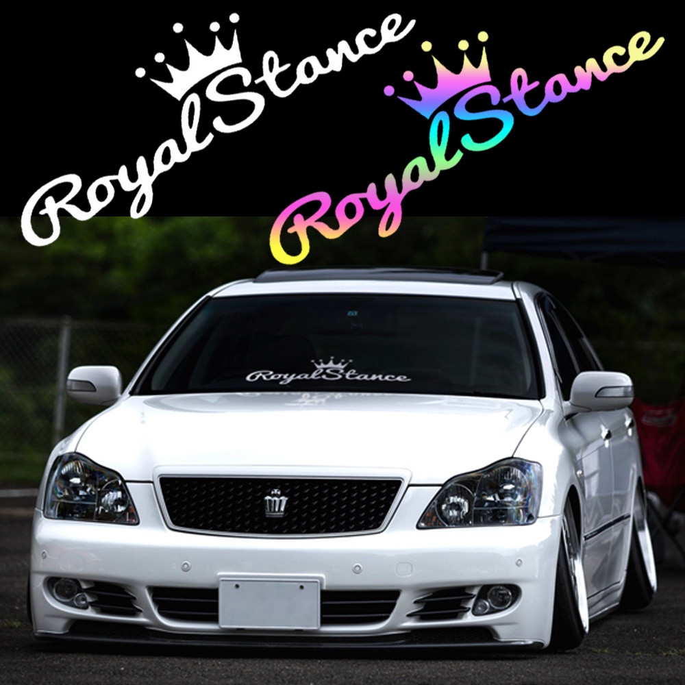 RoyalStance กระจกหน้ารถสติ๊กเกอรเลเซอร์เที่ยงคืนสติ๊กเกอร์ติดรถประตูรถการตกแต่งรูปลอก