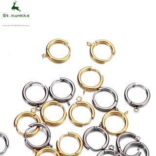 St.kunkka ต่างหูสแตนเลสทรงกลม 10 ชิ้นเครื่องประดับแฟชั่น