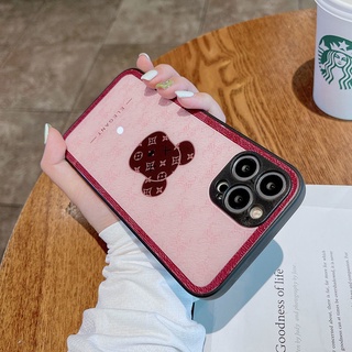 เคสไอโฟน เคสซิลิโคนใสกันกระแทก  เคสไอโฟนหร ใหม่แฟชั่นยุโรปและอเมริกา Apple iPhone12ProMax เคสโทรศัพท์มือถือแฟชั่นหมี iPhone11 Pro max case glass xs/xr/7/8plus female xsmax