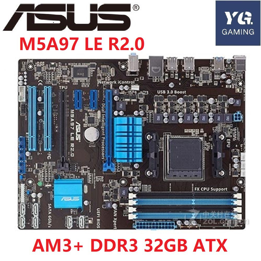 Used for Asus M5A97 LE R2.0 Original  Desktop Motherboard 970 AM3/AM3+ FX6300 FX8300 DDR3 32G SATA3 