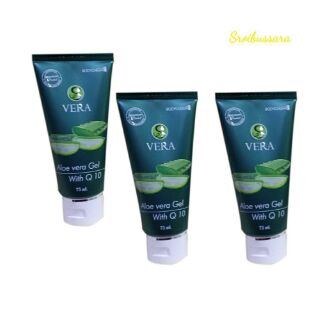 Successmores/เจลว่านหางจระเข้ S VERA Aloe Vera Gel  with Q10 (3หลอด×75 กรัม)