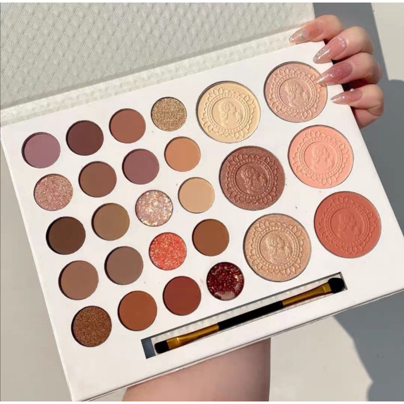 พาเลทอายแชโดว์​ พาเลททาตา Frank​ Color Eyeshadow​ 26 โทนสี อายแชโดว์​ บ​ลัช​ออน​ และไฮไลท์​ ไว้ในตลับเดียว สีสวย ติดทน
