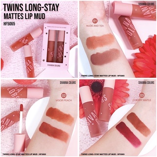 (ของแท้🔥/ส่งไว🔥)🌈☁️Sivanna Color Twins Long-Stay Matte Lip Mud เซตลิปกลอส 2 แท่ง HF5065