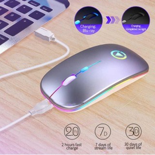 [Wireless mouse]Model A2 เมาส์เก็บเสียง เงียบไร้เสียง Office 2.4GHz Wireless Silent Mouse RGB Backlight DPI 1000-1600