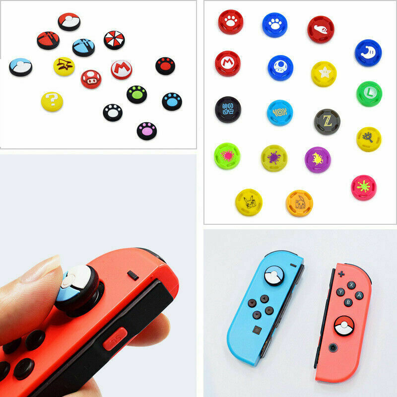 ฝาครอบปุ่มกดจอยสติ๊ก ซิลิโคน สําหรับ Nintendo Switch Lite Oled Joy-Con Joystisck 2 ชิ้น