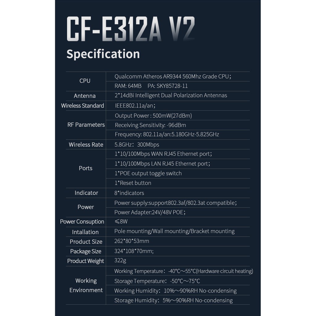 【COD】[Authorized Distributor] Original Comfast Cf-E 312A E314N 300Mbps 2.4Ghz 5.8Ghz เราน์เตอร์เสาอากาศไร้สาย CPE เราเตอ #2