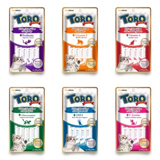 Toro Toro Plus + ขนม แมวเลีย ของใหม่ ห่อขาว หอยเชลล์ คัตสึโอะบูชิ อลาสก้า แซลมอน ล็อบเตอร์ ปู 15 กรัม x 5 ซอง