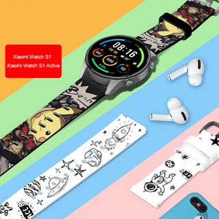 สายนาฬิกาข้อมือซิลิโคน พิมพ์ลายการ์ตูน 22 มม. สําหรับ Xiaomi Watch S1/S1 Active/S1 Pro Smart Watch