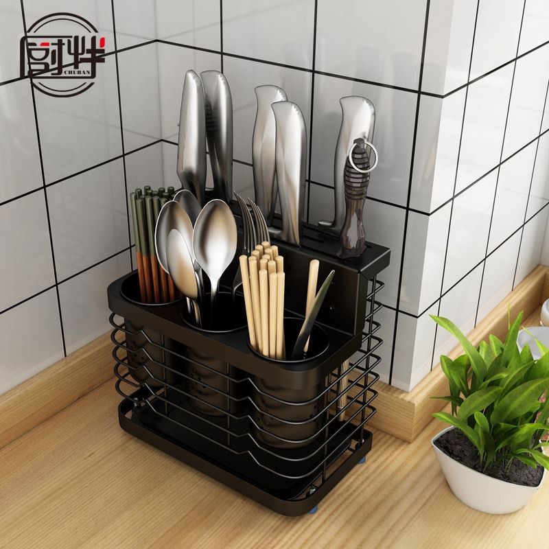•♣304 stainless steel knife holder supplies kitchen storage rack wall ...